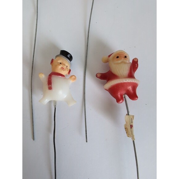 Vtg Christmas Ornament Miniature Pics Ornaments Mr Mrs Santa Snowman 10 - Picture 3 of 7